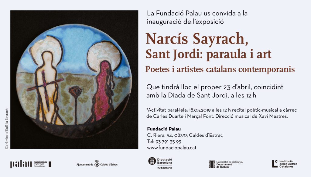 Exposició Narcís Sayrach, Sant Jordi: paraula i art